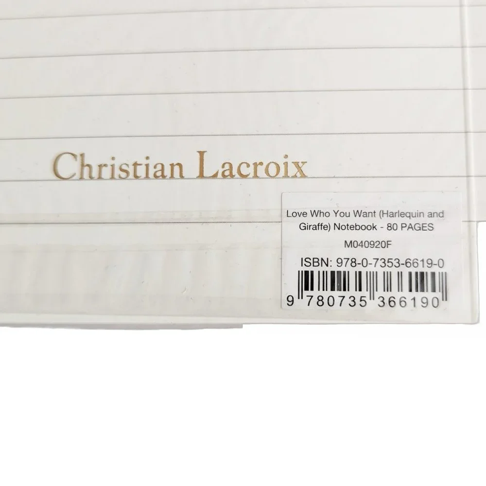 NEW Christian Lacroix Love Who You Want Harlequin Giraffe 80pgs Die-Cut Notebook